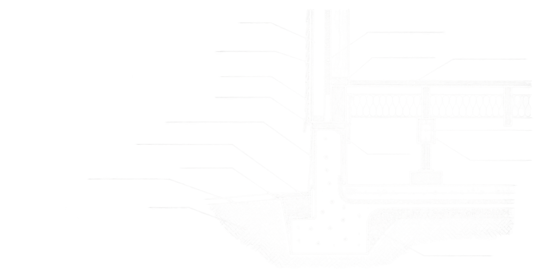 Annotated foundation construction detail